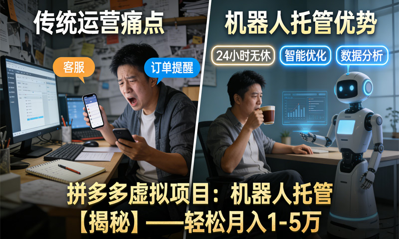 拼多多虚拟项目：机器人托管，月入1-5万轻松实现【揭秘】