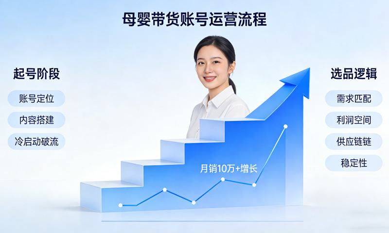 【免费分享】母婴垂直赛道变现实战：三大阶段起号与选品逻辑，打造月销10万+带货账号